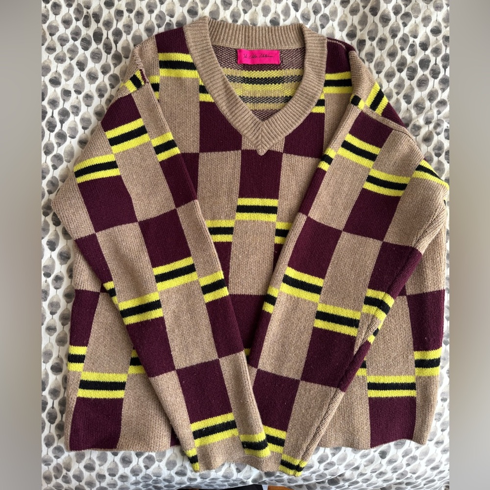 THE ELDER STATESMAN Jacquard-knit cashmere sweater